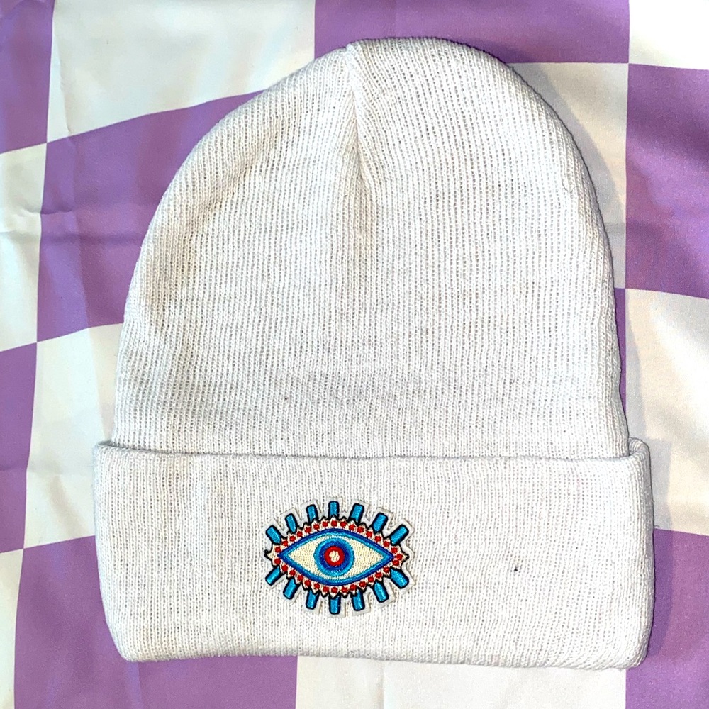 White Evil Eye Unisex Fashion Beanie
